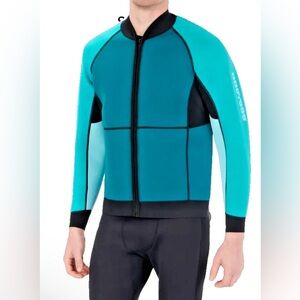 Sea-Doo Montego Wet Suit Jacket Men's Size XL Turquoise UV Protection Neoprene